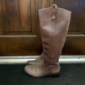 Brown Leather Riding Boots - Gianni Bini